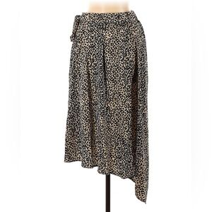 Nine West Asymmetrical Leopard Print Skirt - Black w gold accents